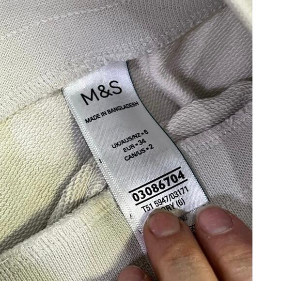 M&S Marks & Spencer Cotton Joggers, Cream Athleisure Women’s S, Cream Cozy - Picture 5 of 12